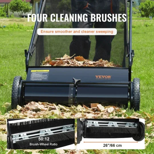 Heavy Duty Push Lawn Sweeper